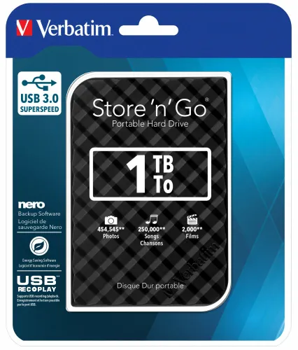 Dysk VERBATIM Store 'n' Go 1TB Czarny
