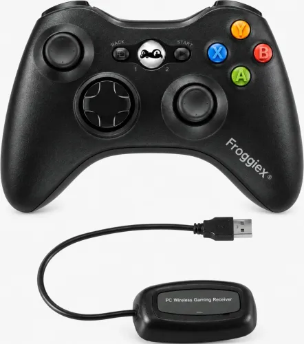 Pad FroggieX FX-X360-PC-B-WR do PC, Xbox 360 Bezprzewodowy Czarny
