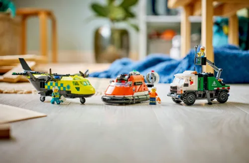 LEGO 60505 City Zestaw z samolotem, ciężarówką serwisową i poduszkowcem