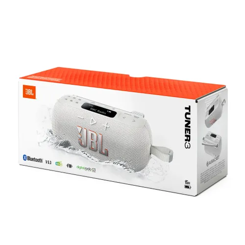 Głośnik Bluetooth JBL Tuner 3 7W Radio FM, DAB Biały