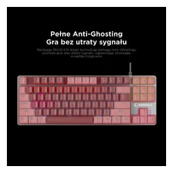 Klawiatura gamingowa Rampage Snug KRGD Red Switch przewodowa mechaniczna podświetlana szaro-biała