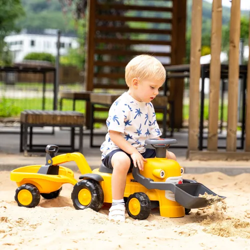 Falk Jeździk Traktor Komatsu z Łyżką Koparką i Przyczepą od 1-3 Lat