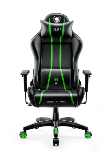 Fotel Diablo Chairs X-One 2.0 Normal Size Gamingowy do 160kg Skóra ECO Tkanina Czarno-zielony