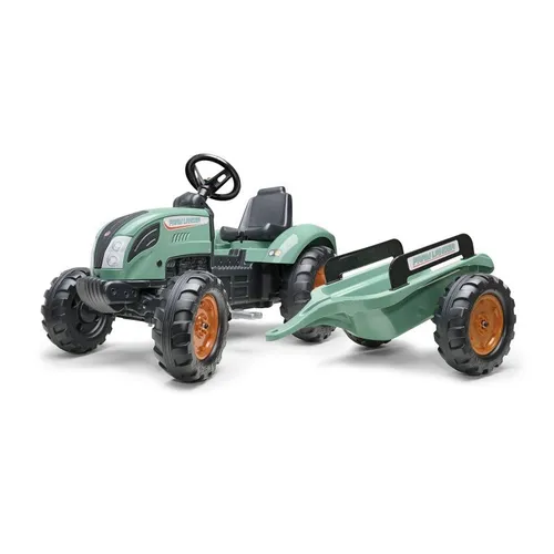 Falk Traktor Lander Zielony Na Pedały Z Przyczepką Od 3-7 Lat