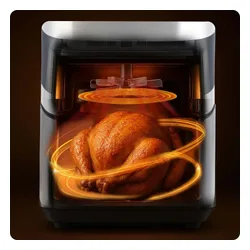 Air Fryer Frytkownica beztłuszczowa BERDSEN BD-656 9.1l 7 gotowych programów Srebrny