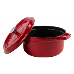 Garnek żeliwny VINTAGE CUISINE VC2P2218RF20CP Czerwony 2.2L