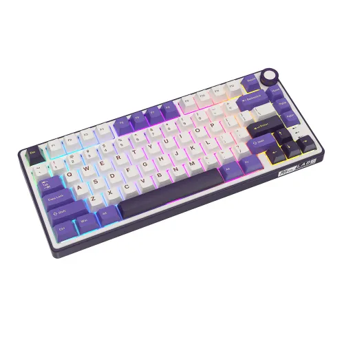 Klawiatura mechaniczna Royal Kludge RK-R75 Blackberry Mousse Brown Switch Biało-Fioletowy