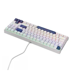 Klawiatura mechaniczna Machenike K500B-B87 Gamingowa Przewodowa Red Switch Biała