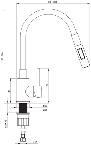 Bateria DEANTE Luno BOC T740 Tytan/stal