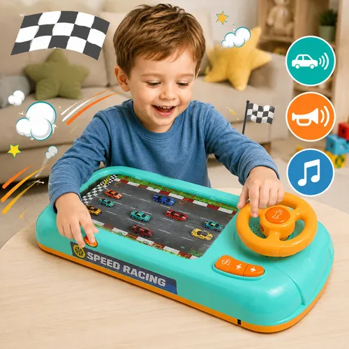 Interaktywna kierownica dla dzieci symulator jazdy z dźwiękami I regulacją prędkości