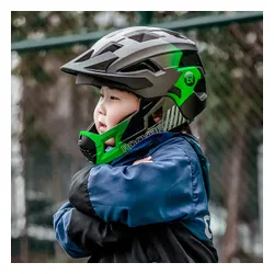 Kask rowerowy dziecięcy Rockbros 10110061003 Kids Helmet black/ti-green