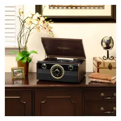 Gramofon VICTROLA RETRO VTA-240-MAHEU Ciemnobrązowy