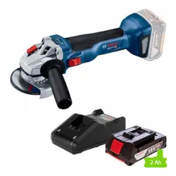 Szlifierka kątowa BOSCH GWS 18V-10 + Ładowarka BOSCH Professional GAL 18V-40 1600A019RJ + Akumulator BOSCH Professional GBA 1600Z00036 2Ah 18V