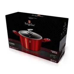 Garnek granitowy 24 cm Berlinger haus bh-1257 red metallic line 1szt