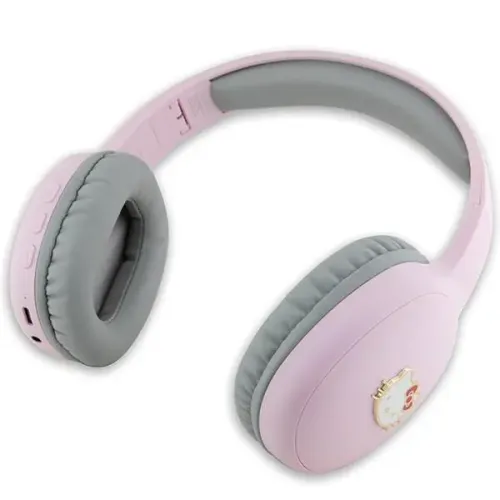 Słuchawki bezprzewodowe Hello Kitty HKBHA1BKHLMP Metal Logo Oval Shape Nauszne Bluetooth 5,3 Różowy