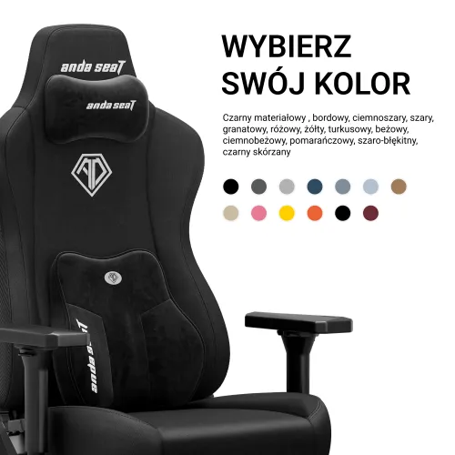 Fotel Anda Seat Kaiser 3E XL Gamingowy do 150kg Tkanina Czarny