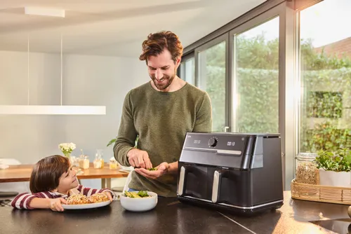 Air Fryer Frytkownica beztłuszczowa BRAUN TwinCook 5 TD5073 10l z podwójnym koszem i okienkiem do obserwacji postępów gotowania