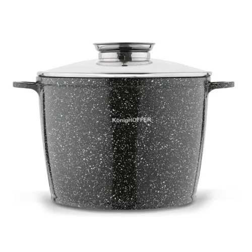 Garnek ceramiczny wysoki Konighoffer Kingstone 6,85 l okrągły z aromatyzerem i 2 nakładki