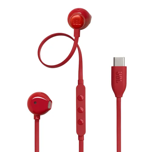Słuchawki przewodowe JBL Tune 305C USB-C Douszne Czerwony