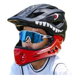 Kask rowerowy ROCKBROS TT-32006 Shark Czarny Full Face dla Dzieci z odkręcaną szczęką (rozmiar S)