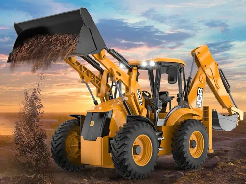 Zdalnie sterowany samochód COIL auto RC pilot koparka JCB pojazd metal żółta