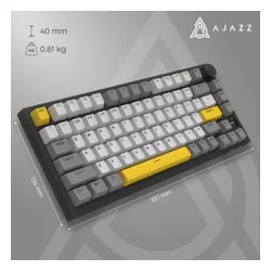 Klawiatura AJAZZ AK820 Pro RGB Hot Swap Flying Fish Switch Czarno-szaro-żółty