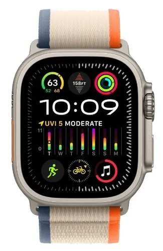 Apple Watch Ultra 2 GPS + сотовый 49 мм Титан + оранжевый/бежевый браслет Trail размер M / L