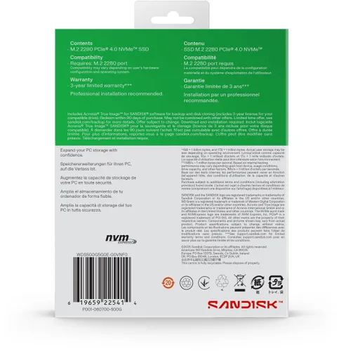 Dysk SANDISK WD Green SN3000 500GB SSD