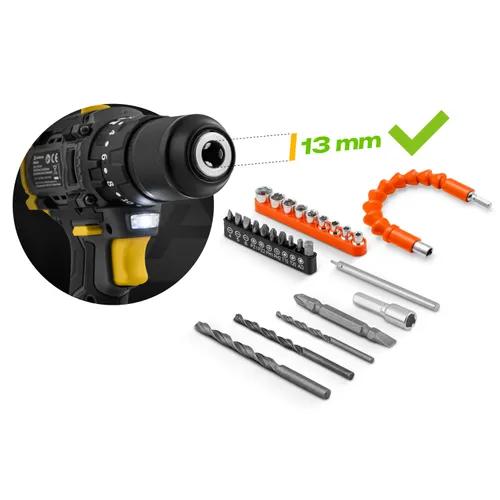 Wiertarko-wkrętarka Humberg HM-432 akumulatorowa 21V2 udar +2x bateria mega mocna