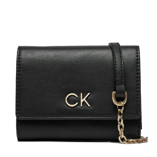 Большой женский кошелек Calvin Klein Re - Lock Trifold Md с цепочкой K60k611458 CK Black BEH