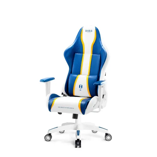 Fotel Diablo Chairs X-One 2.0 Small do 90kg Skóra ECO Biało-niebieski