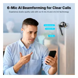Słuchawki bezprzewodowe Earfun Air Pro 4+ ANC Dokanałowe Bluetooth 6.0 Funkcje AI Niebieski