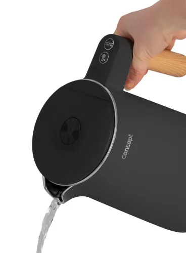 Czajnik elektryczny bezprzewodowy ze stali nierdzewnej CONCEPT DOUBLE WALL CIEMNOSZARY 1,5 l