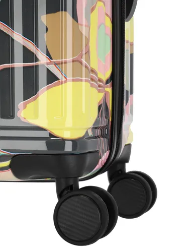 Большой жесткий чемодан Travelite Cruise Trolley L Print - yellow orchid