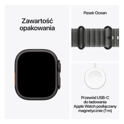 Apple Watch Ultra 4 GPS + Cellular koperta z tytanu czarny 49mm Pasek Ocean w kolorze półprzezroczystej czerni