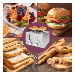 Toster ProfiCook PC-TA 1252 Ruszt do bułek Rozmrażanie 1500W