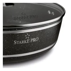 Patelnia na indukcję z pokrywką Starke Pro Celebrity Marble 28 cm