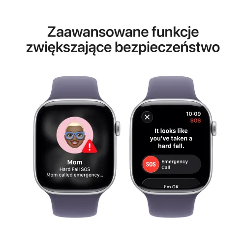 Apple Watch 11 GPS 42mm koperta z aluminium (srebrny) + pasek sportowy rozmiar M/L (mleczny fiolet)