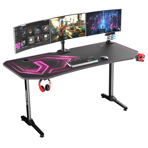 Biurko Ultradesk FRAG XXL 160cm Czarno-różowy