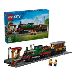 LEGO City 60511 Retro pociąg z lokomotywą parową, zestaw klocków 7+