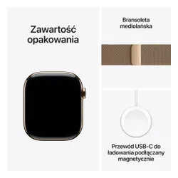 Apple Watch 11 GPS + Cellular 46mm koperta z tytanu (złoty) + bransoleta mediolańska rozmiar S/M (złoty)