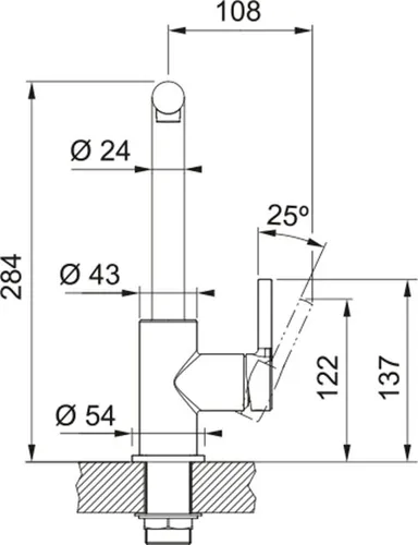 Bateria FRANKE Lina L 115.0728.482 Orzechowy