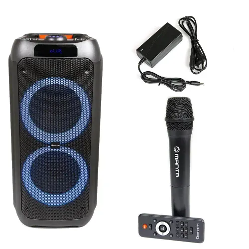 Power Audio Manta SPK5310PRO 120W Bluetooth Radio FM Mikrofon Karaoke Czarny