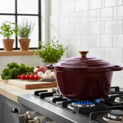 Garnek żeliwny HAGE DQ26 5L Bakłażanowy