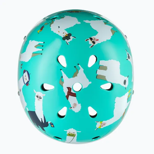 Kask rowerowy dziecięcy Hornit Llama turquoise/white