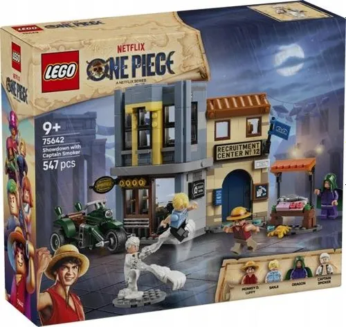 LEGO ONE PIECE 75642 Starcie z kapitanem Smokerem, zestaw klocków 9+