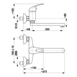 Bateria KFA ARMATURA Jaspis 540-910-00 Chrom