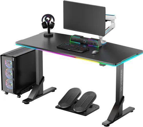 Biurko gamingowe ULTRADESK Iron RGB Czarny