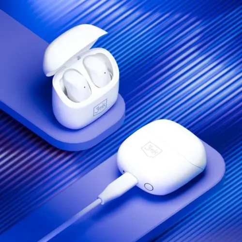 Słuchawki bezprzewodowe 3mk BlitzBuds Dokanałowe Bluetooth 6.0 Biały