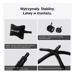 Fotel Anda Seat Phantom 4 L Black Fabric Gamingowy do 100kg Tkanina Czarny